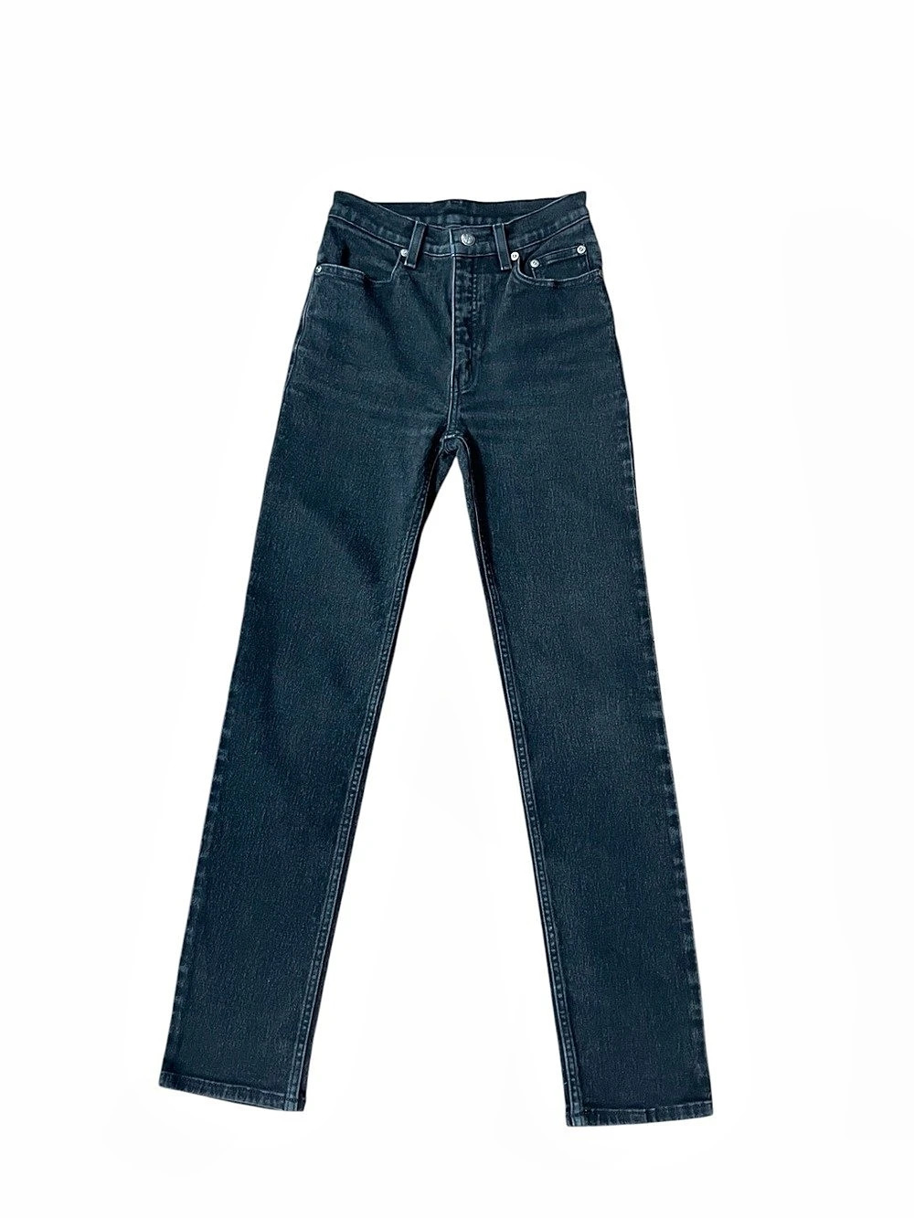 Vintage Harley Davidson High Waisted Slim Jeans Black Acid Wash Denim Size 25